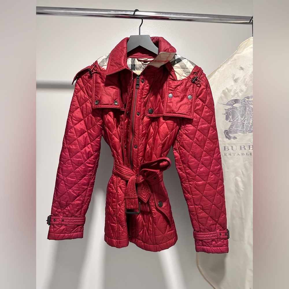 Burberry Womens Quilted Jacket Size Large
